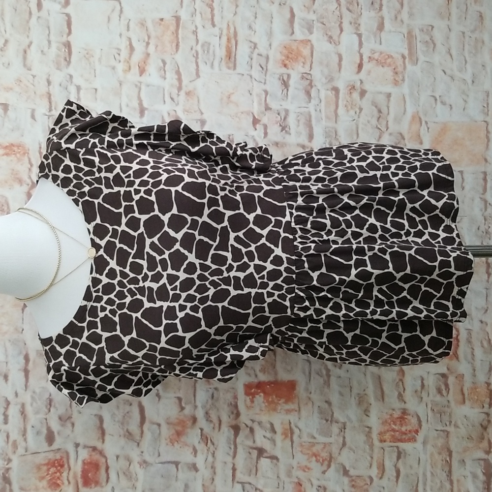 New Ann Taylor Animal Print Peplum Top
